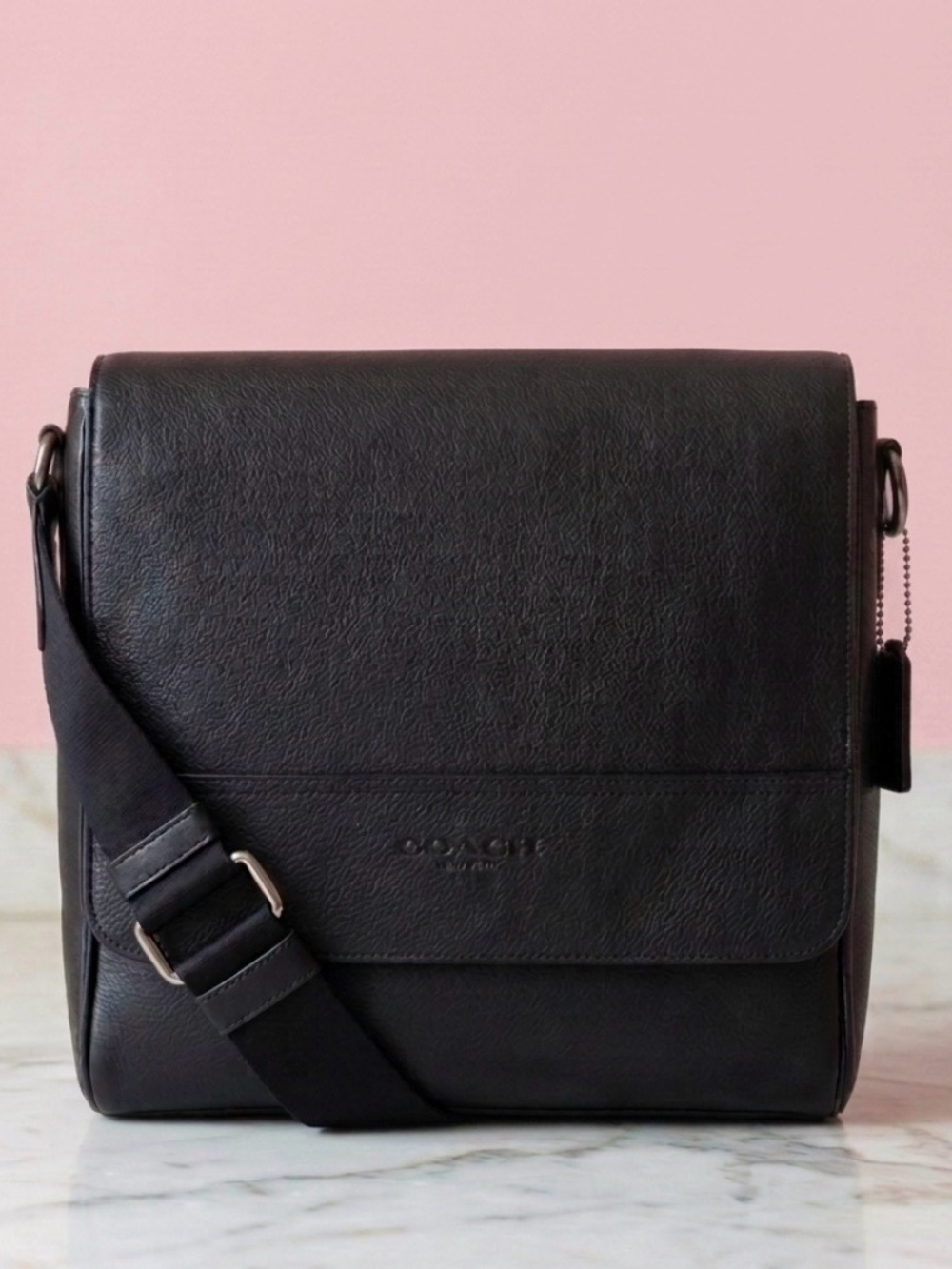 Coach Black Leather Messenger Bag